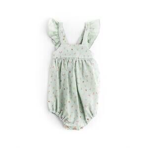 NEW BELAN.J girl's alana ruffled romper in green